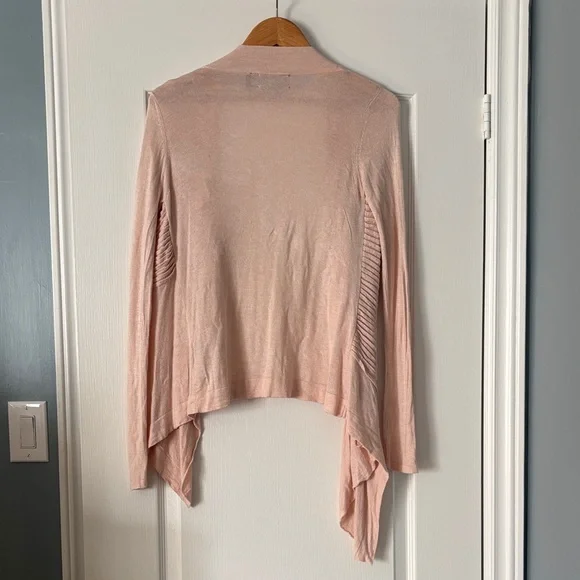 Line the Label Pink Ruffled Cashmere and Modal Cardigan Size Small - Picture 2 of 6